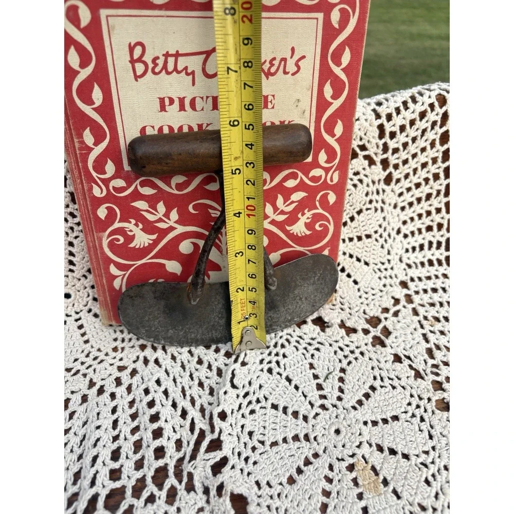 Vintage  Food Chopper Steel with Wood Handle  Primitive Farmhouse Country Decor